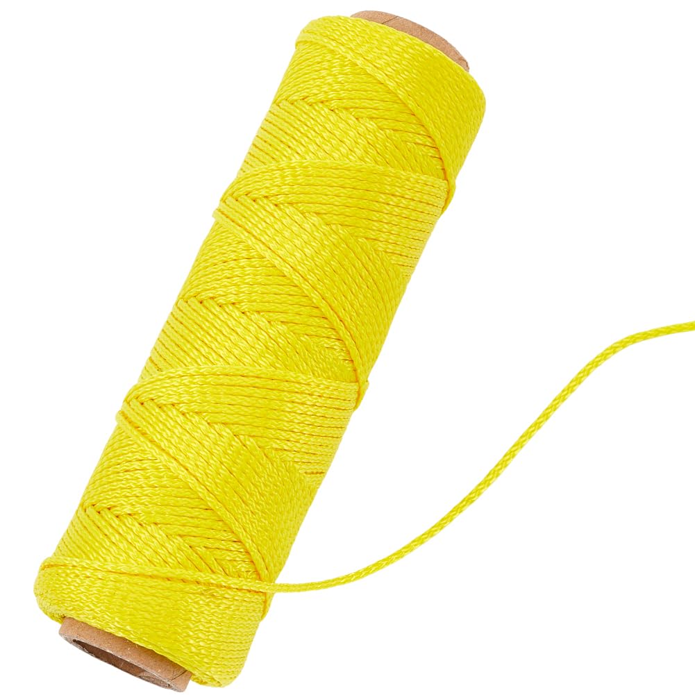 GORGECRAFT Yellow Mason Line 250Ft Length #18 Braided Nylon String Line Nylon Twine Decoy Line Masonry String for Masonry Jobs and The Layout of General Construction Gardening DIY Project