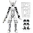 altuco T13 Action Figure with Lots of Accessories,3D Printed Multi-Jointed Titan13 Figure,White Dummy 13 Desktop Decorative Toy