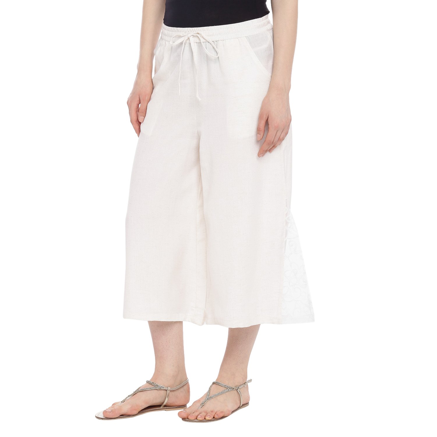 akkriti by pantaloons women's rayon relaxed palazzo