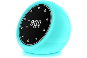 BGOVERSS White Noise Sound Machine, Alarm Clock with Night Light, 20 Soothing White Noise Sounds for Baby Adult Sleeping, Silent Touch Button Control Noise Machine Alarm Clock for Bedroom, White Color