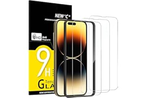 NEW'C 3 Pack Designed for iPhone 14 Pro Max Screen Protector (6.7 inches),Enhanced Tempered Glass Protection with easy instal