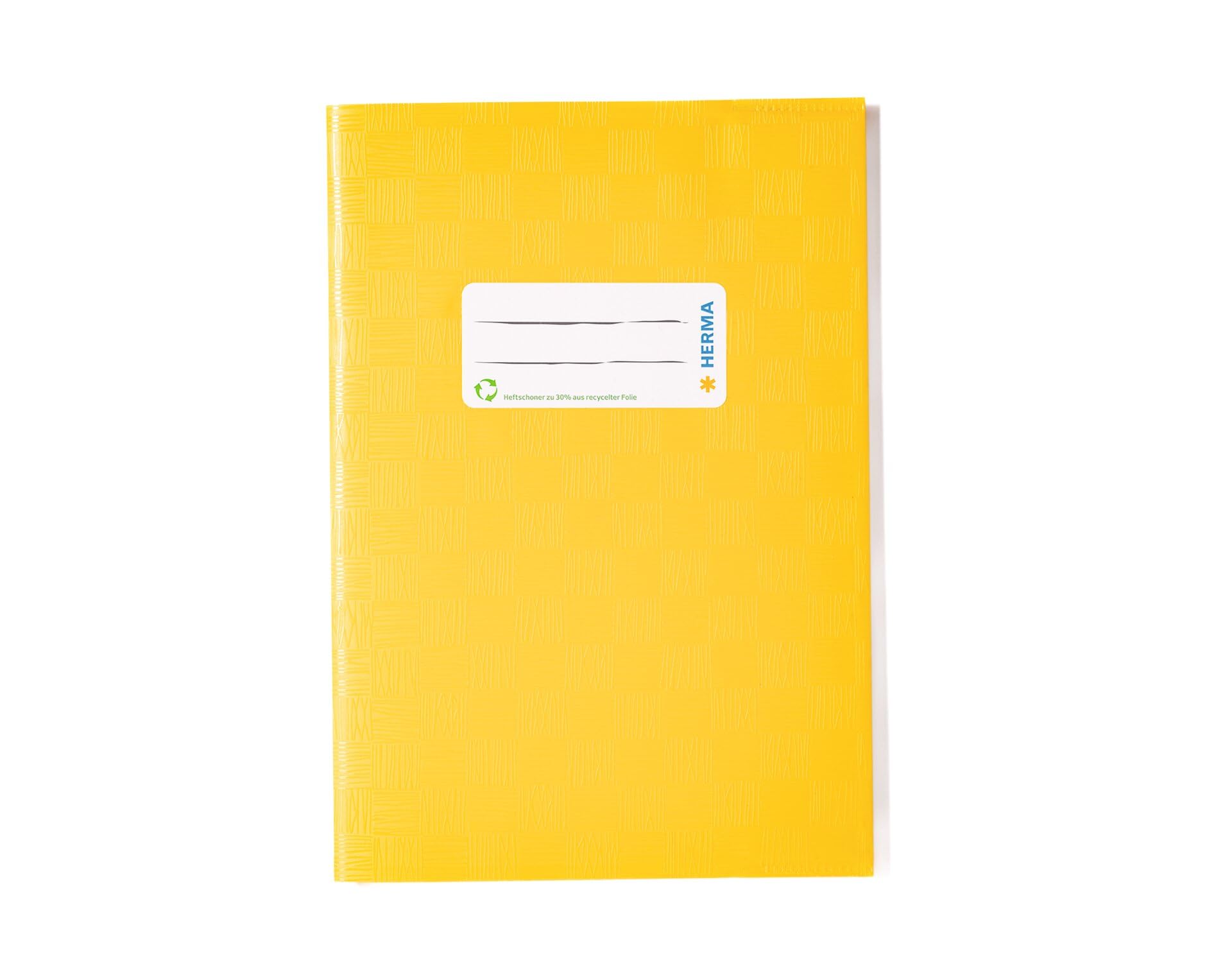 HERMA Exercise Book Cover A5, with Inscription Label, Made of wipeable and Sturdy Plastic, Slip on Cover Jackets for School, Yellow