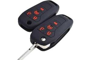 ZORRATIN Silicone Rubber Key Fob Case Key Covers Protectors for Ford F150 F250 F350 F450 F550 Ranger Transit (Flip Key)