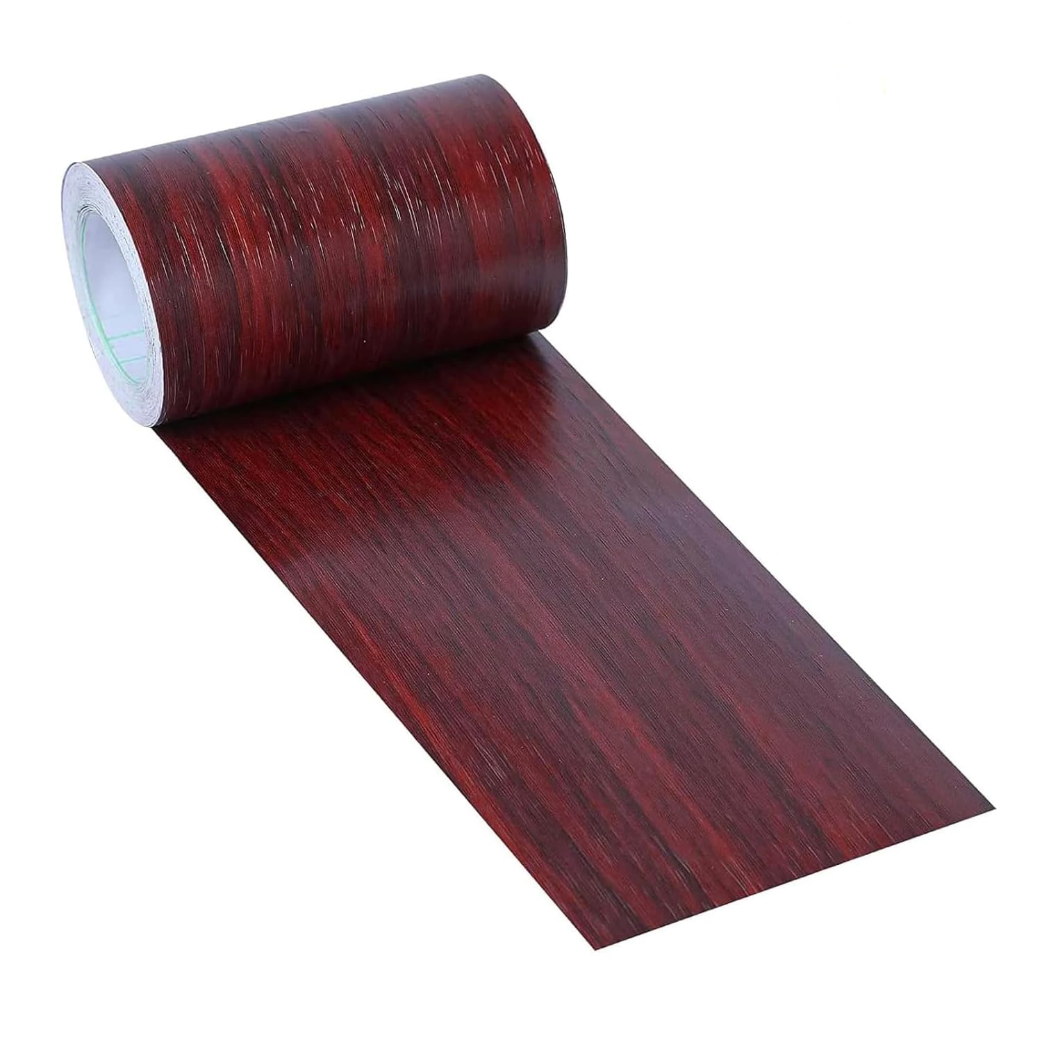 5M Woodgrain Patterned Duct Tape Wood Effect Repair Adhensive Duct Tape for Furniture Door (Dark Red)