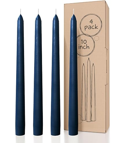 Viyffo 10-Inch Taper Candles – 4 Pack Sky Blue, Dripless & Unscented For Weddings, Dinner, Decor