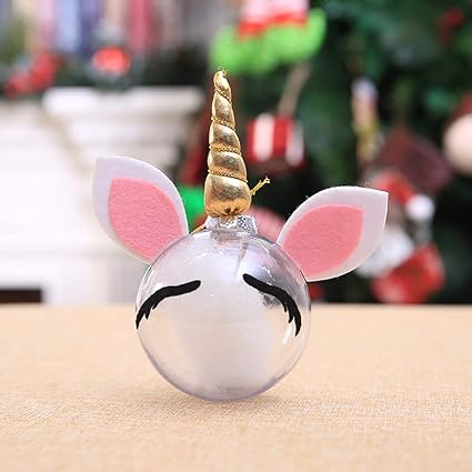Hemore Accessoire De Noël Boule De Noël Bricolage Licorne Or
