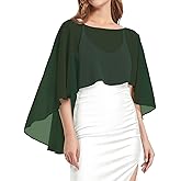 Womens Capelets Shawls and Wraps for Evening Dress Chiffon Capes Wedding Cover Up