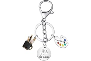 BNQL Artist Paint Palette Keychain Painters Gifts Paint Brushes Pendant Painters Jewelry Artist Gifts