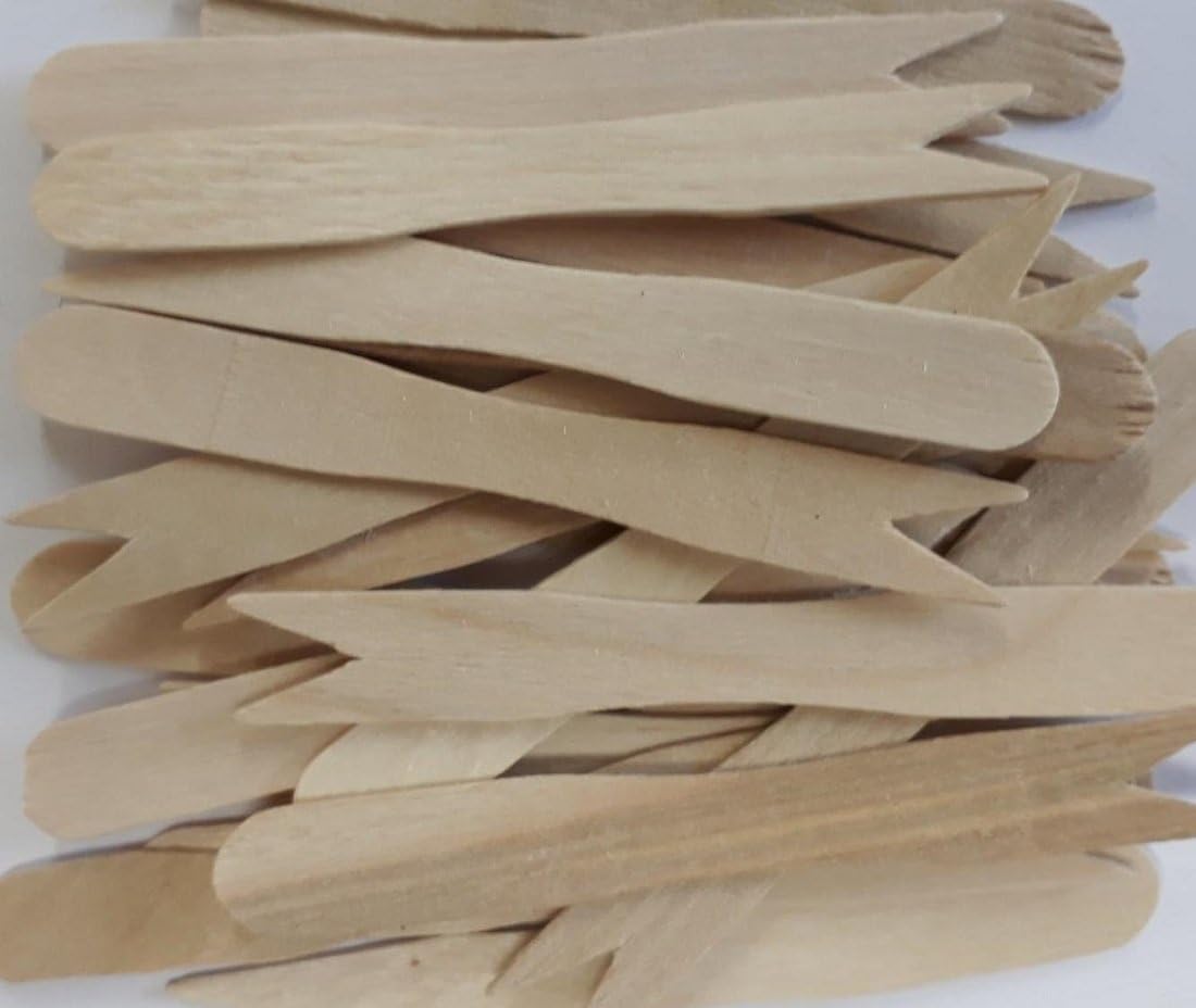 50 x Wooden Disposable Chip Forks