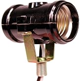 Projectpak Double Bulb Socket, 2-Light Twin Cluster Socket, Incandescent Lampholder, Medium Base E26 Phenolic Double Light Socket, with 1/8 IP Bracket, Wire Leads