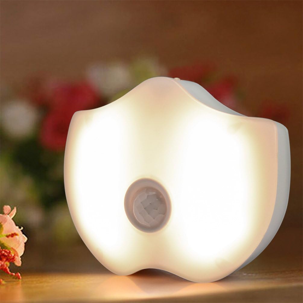 Motion Sensor Night Light,Touchshop PIR Motion Activated Sensor LED Night Light Battery Operated LED Bedside Wall Light Stick-Anywhere for Bedroom,Stairs,Hallway