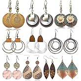 10 Pairs Vintage Dangle Earrings for Women Boho Jewelry Set Sunflower Geometric Teardrop Earring Christmas Gifts