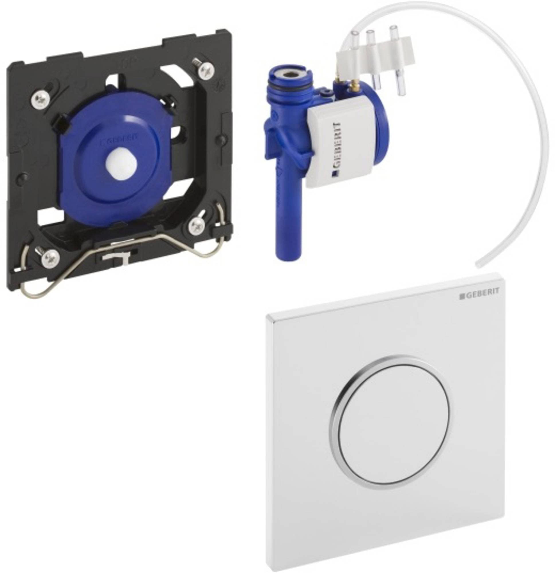 Geberit SIGMA10 HyTouch Urinal Manual Plastic Pneumatic 116015KJ1 White/Chrome-Plated