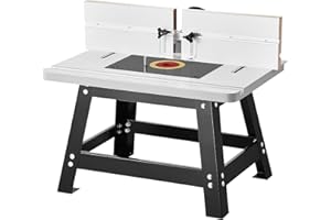 VEVOR Benchtop Router Table, 24 in x 15.7 in, Bench Top Routing Table with Adjustable Fence, MDF Top, Sturdy Metal Base, 2-1/