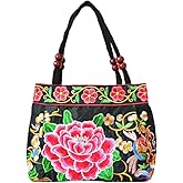 Embroidered Women Floral Handbags Embroidery Purse Vintage Hobo Tote Bag Ethnic Shoulder Bag