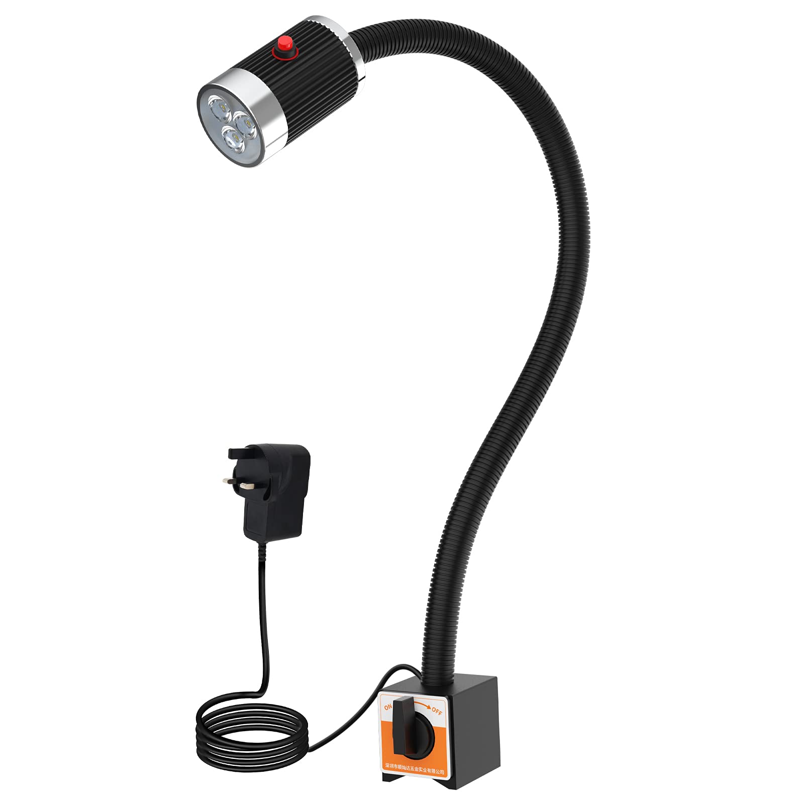 Magnetic Work Light 900 Lumen 120v Led Spot Lamp with 20 inch Flexible Gooseneck Adjustable Base for Lathe CNC Milling Drilling Machine Woodworking Workbench Industrial Lighting (Magnetic Base)