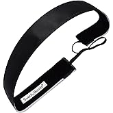 Sweaty Bands Womens Girls Headband - Non-Slip Velvet-Lined Exercise Hairband - Wicked Black 1-Inch