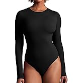 IUGA Long Sleeve Bodysuits for Women Crew Neck Body suit Women's Slimming Basic Tummy Control Bodysuit Tops