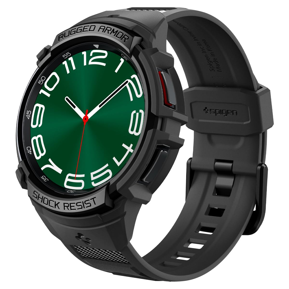 Spigen Rugged Armor Pro Designed for Samsung Galaxy Watch 6 Classic 47mm Case with Band Protective TPU Cover with Strap