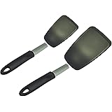 Unicook 2 Pack Flexible Silicone Spatula, Turner, 600F Heat Resistant, Ideal for Flipping Eggs, Burgers, Crepes and More, Bla