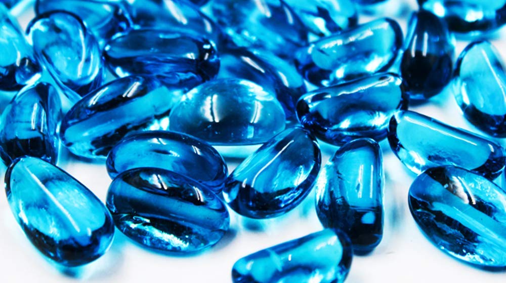 Hewnda Gorgeous Aquarium Decorated with Aquarium Decorations Glass Beads Aquarium, 1 Pound of Enough Decorative Gravel Rock Gravel Pebbles gem (Water Blue)