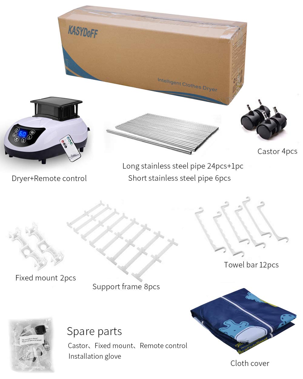 Kasydoff Portable Clothes Dryer 3Tier Foldable Clothes Drying Rack