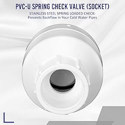 Geetery PVC Inline Check Valve Solvent Connections