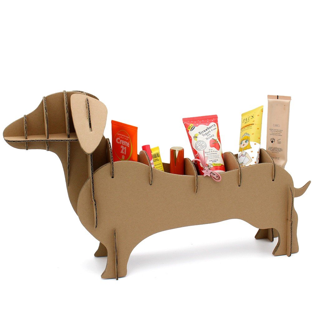 I\'m Charmer Store Your Things in This Simple Cardboard Dachshund Shelving