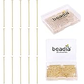 BEADIA 14K Gold Plated Flat Head Pins Non Tarnish 25mm 200pcs for Jewelry Making Findings