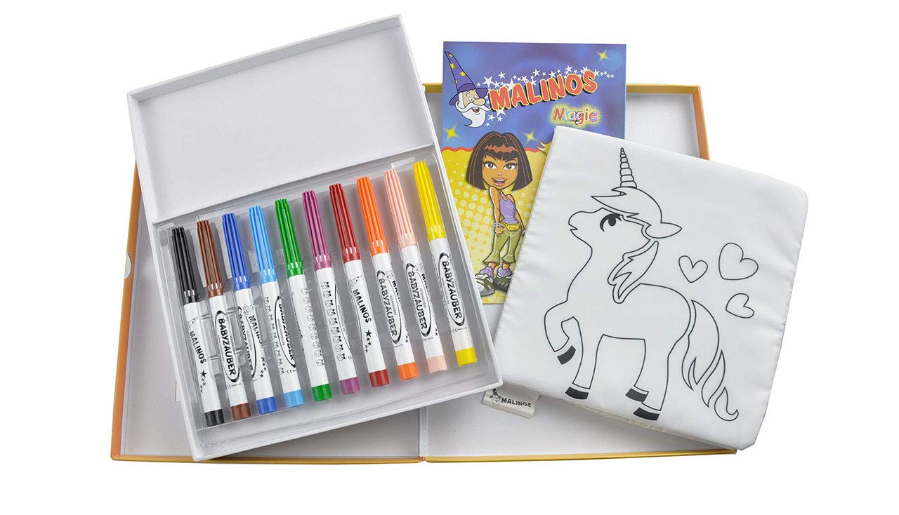 MALINOS 300015, Malzauber, Bundle Baby Magic Pens + Colouring Book, Washable and Reusable, Colourful