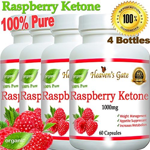 4 Raspberry Ketones 1000mg 100% Pure - 240 Capsules - All Natural Weight Loss Supplement, Max Strength Plus Appetite Suppressant Diet Pills, Premium Lean Health Extract to Boost Energy &amp; Metabolism