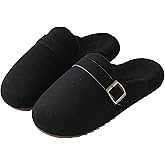 TARYOU Men's Fleece Lined Clog Slippers for Indoor Outdoor Use - Slip On House Shoes with Non-Slip Sole & Suede-Like Upper, All-Season Comfort (Black, Gray, Sand)