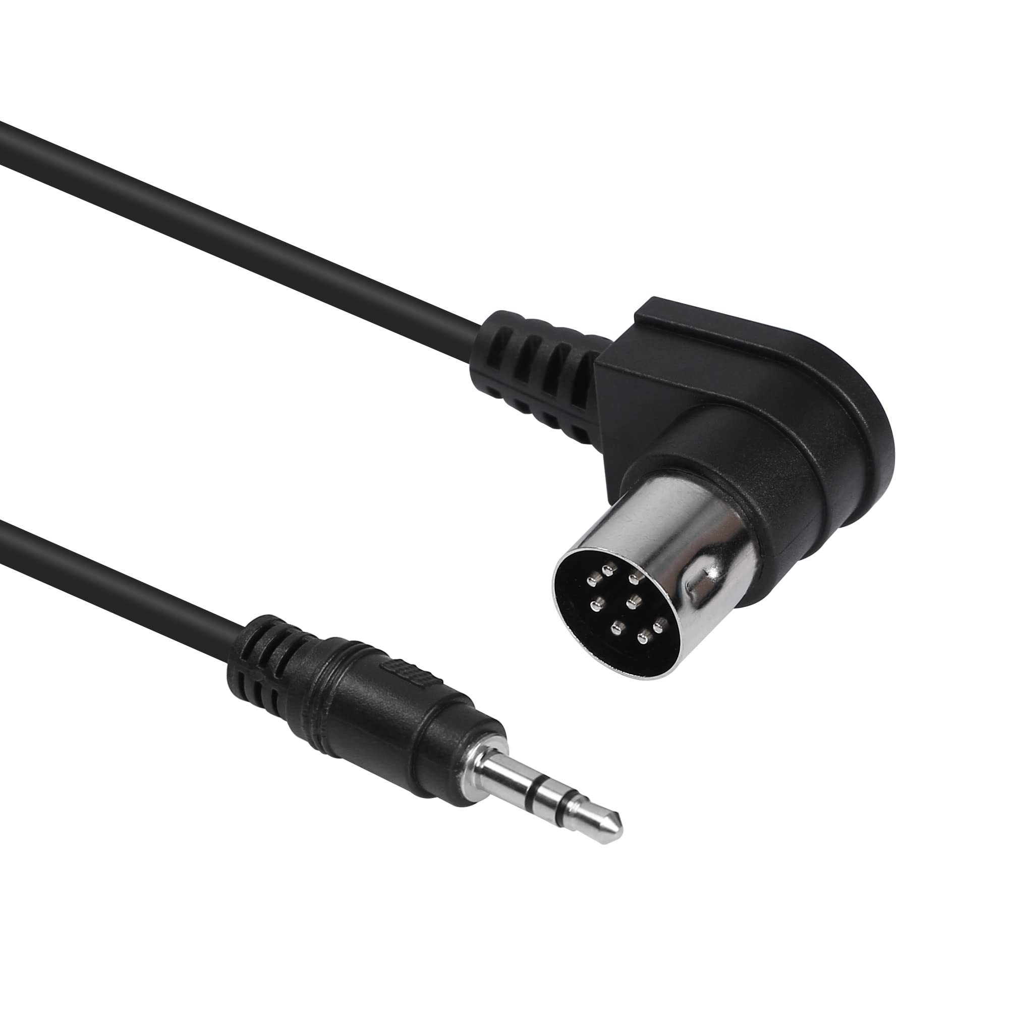 QIANRENON Midi 8 Pin Din Plug to TRS 3.5mm Jack Stereo Plug Audio Cable, 8-Pin DIN 90 Degree Male to TRS 1/8 Audio Cable Lead, for Electronic Musical Instrument Signal Output 1.8m/5.9 ft