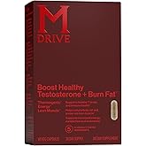 Mdrive Boost and Burn Testosterone Booster and Fat Burner for Men, Energy, Strength, Stress Relief, KSM-66 Ashwagandha, Advantra Z, Chromax, 60 Capsules