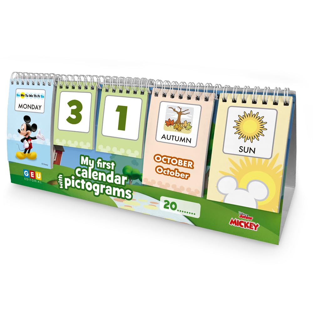 Children's Montessori Calendar | Children's Weekly Calendar | Educational Children's Calendar with Pictograms by Editorial GEU (Disney English)