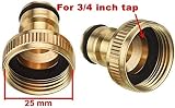 TOPWAYS 3/4 Inch BSP Brass Garden Tap Adapter 2 Pack Female Threaded view 3