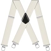 Men's Suspenders Heavy Duty Suspenders for Men Braces 2 inch Wide Clips High Elastic X Style Adjustable Work Suspenders