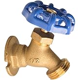 HYDRO MASTER Brass Garden Valve 1/2" FNPT x 3/4" MNH Fit Most Garden Hoses