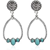 Dainty Turquoise Dangle Earrings for Women Western Boho Jewelry Outfit Accessories