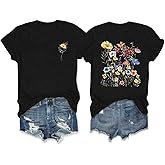 Women American Flag T-Shirt 1776 4th of July Patriotic Shirt Vintage Graphic Country Western T-Shirt Tops