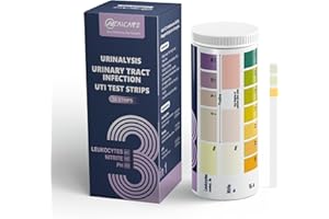HEALCARE Urine Test Strips - 3-in-1 Comprehensive Home UTI Testing Kit for Women, Men & Kids, Accurate Results in 60 Seconds, 50ct Easy-to-Use Urinalysis Test Strips