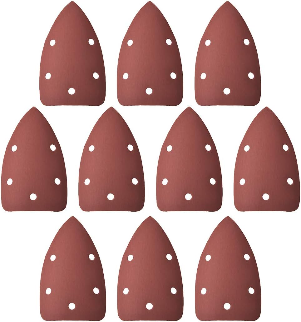 sourcing map Detail Sander Sandpaper, Triangular Sanding Paper, Hook and Loop Sanding Pads, Triangle Oscillating Multi Tool