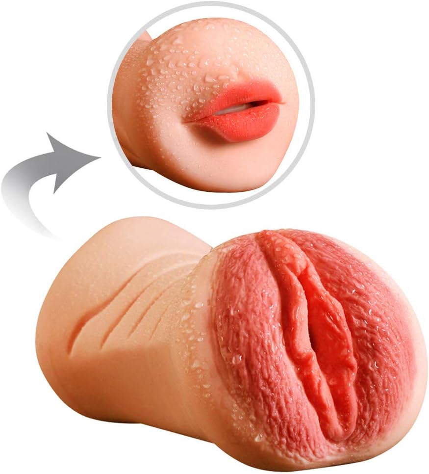 Medical Material Made Men 3D Pussycat Male Toys Pocket Fancy Cup Mouth&Vigina Premium for Women Pusseys Strocker Sleeve Cup Woman Realistic Love Doles for Men Adults Toy T-Shirt Flesh