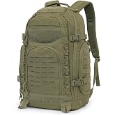 HIGHLAND TACTICAL Foxtrot 38L Large Tactical Backpack for Men &amp; Women, Durable Hiking Travel Laptop Backpack with Organizer Pockets, MOLLE Daypack with Waist Belt for Everyday Carry, Camping, Work