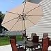 Sunnydaze Solar Powered LED Lighted Patio Umbrella with Tilt & Crank, 9 Foot, Beige