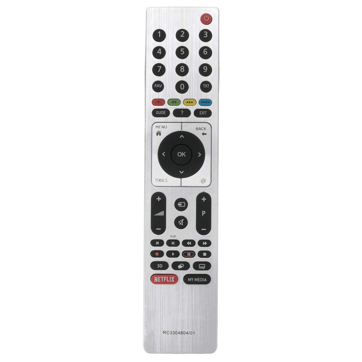 VINABTY RC3304804-01 TS4187R Replacement Remote Control With Netflix button fit for GRUNDIG 3D