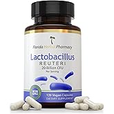 Florida Herbal Pharmacy, Lactobacillus Reuteri (Probiotic) Supplement Capsules, 20 Billion CFU, 2 Months Supply