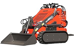 HUAYEE HY480C Crawler Stand-On Mini Skid Steer Loader | LimitedTime Offer Until Nov 30, with Bucket, 23HP EPA Certified Gas Engine, Three-Pump Hydraulic System, Includes delivery & unloading Services