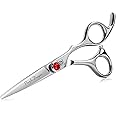 Purple Dragon 4.5/5.0 inch Silver Barber Hair Cutting Scissors/Shears with Bag- Perfect for Professional Hairstylist, Hairdresser (5.0 inch)
