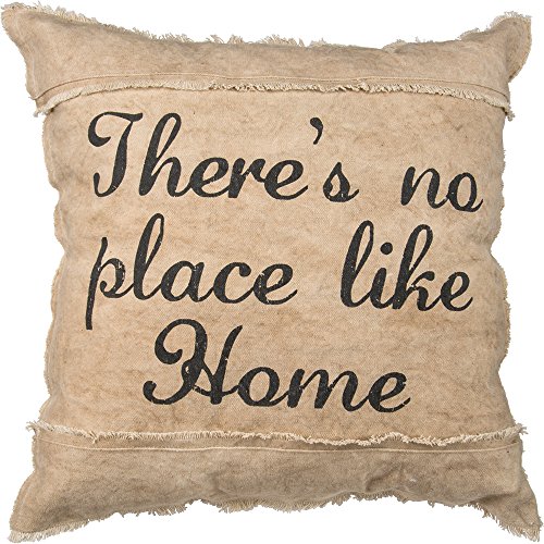 Primitives by Kathy Cotton No Place Like Home Canvas Throw Pillow, 20-Inch Square